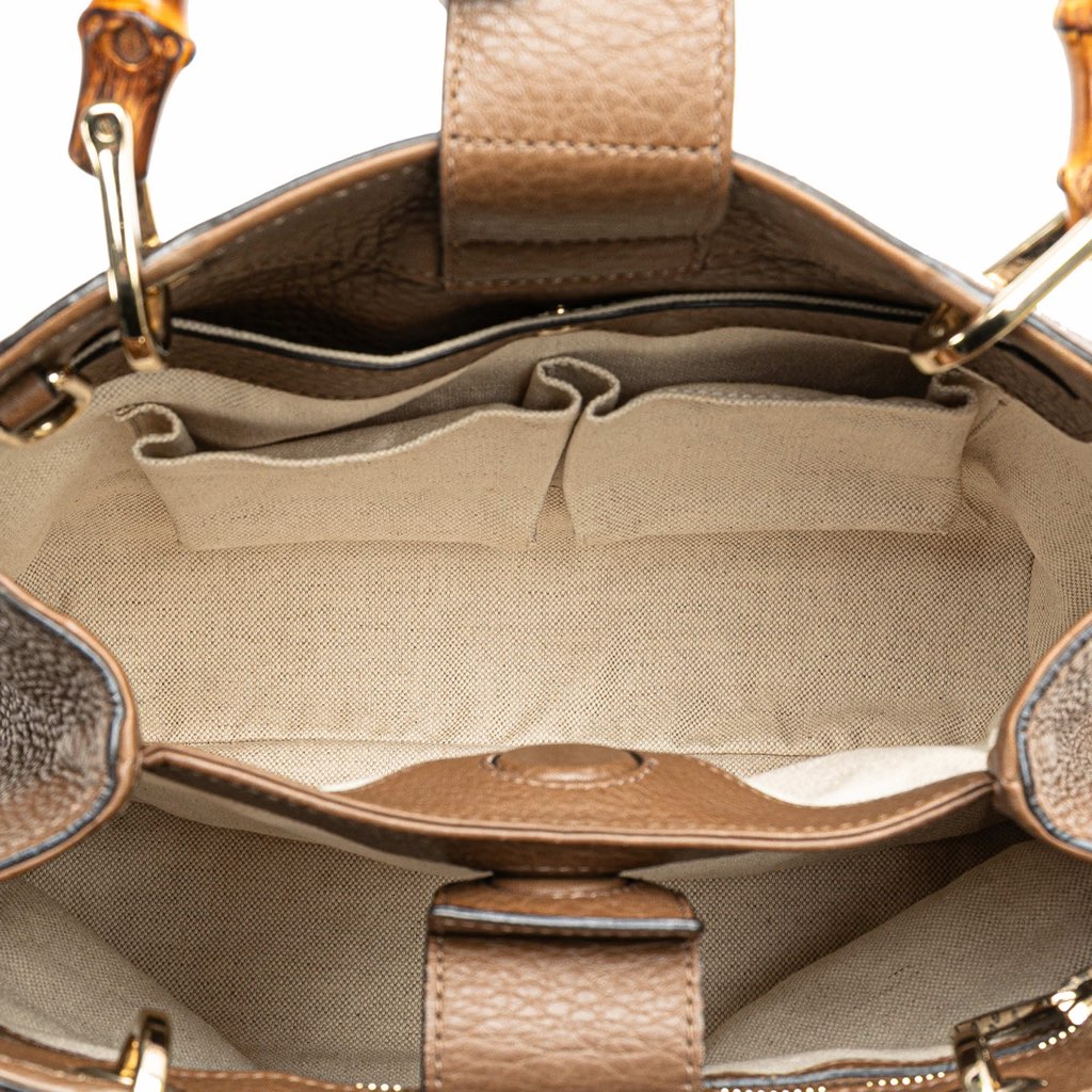 Gucci Small Calfskin Bamboo Shopper Satchel - 4