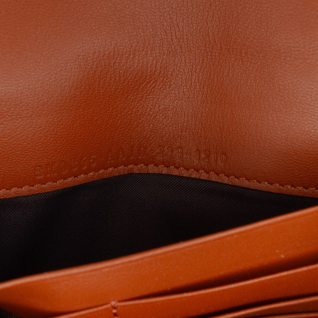 Fendi Zucca Embossed Leather Wallet On Chain - Side view