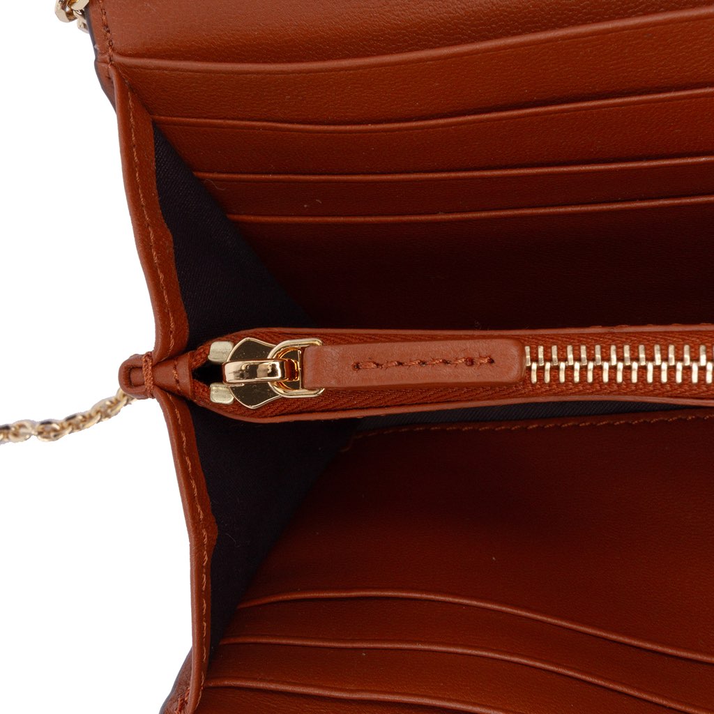 Fendi Zucca Embossed Leather Wallet On Chain - Detail 1