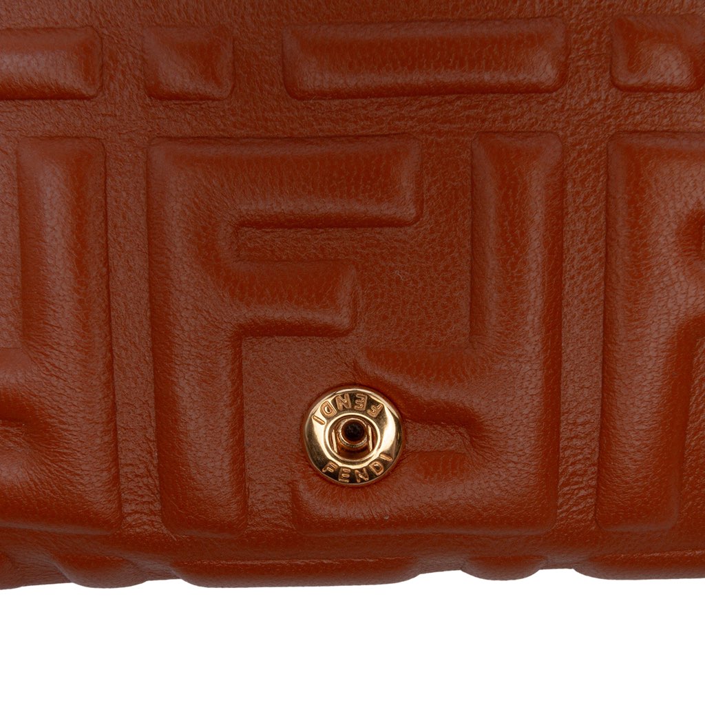 Fendi Zucca Embossed Leather Wallet On Chain - Image 10