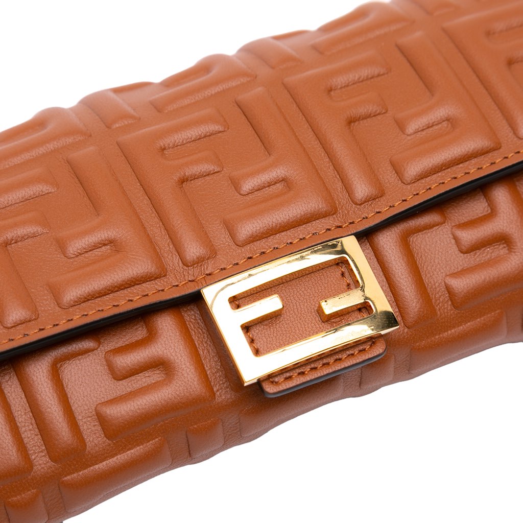 Fendi Zucca Embossed Leather Wallet On Chain - Image 11