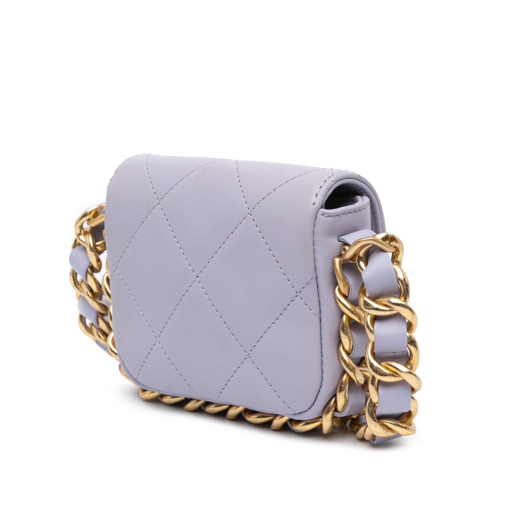 Chanel Mini Quilted Calfskin Framing Chain Flap - Back view