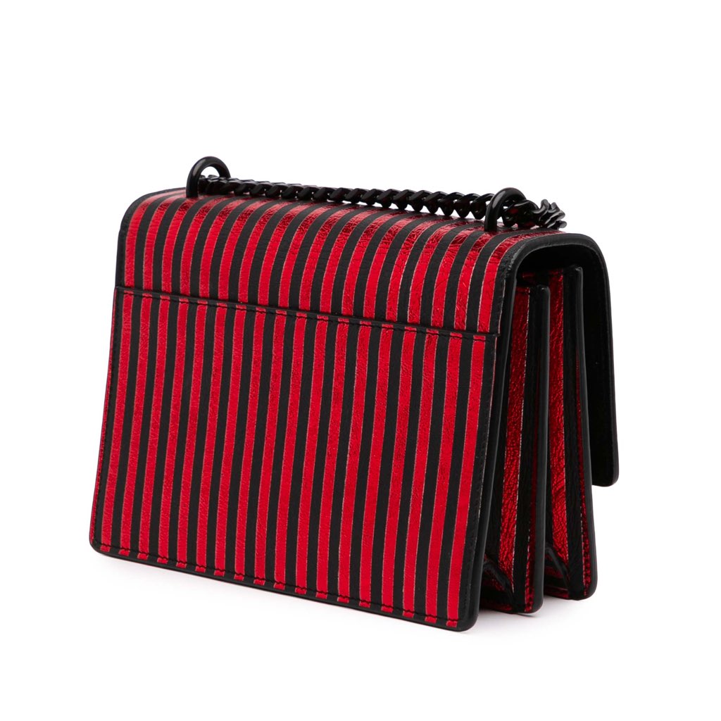 Saint Laurent Small Metallic Striped Canvas Monogram Sunset Crossbody - Back view