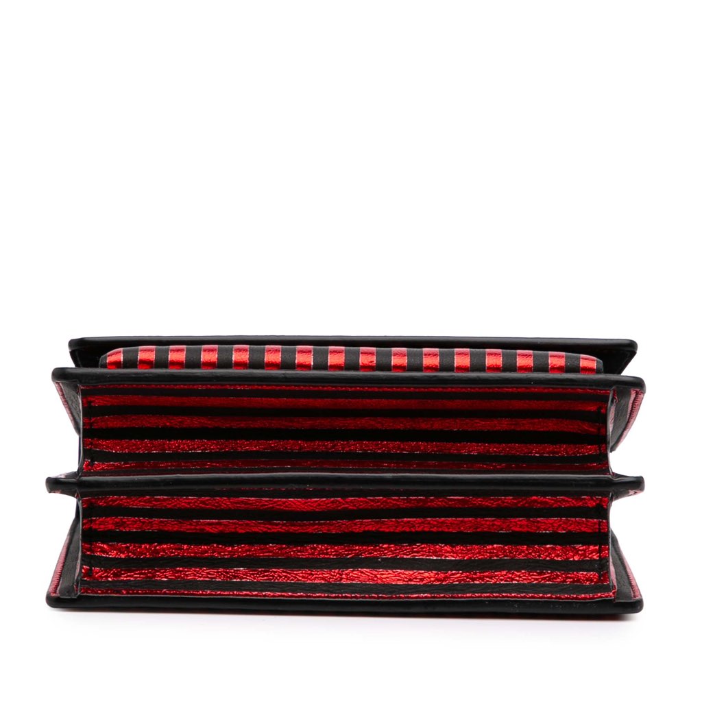 Saint Laurent Small Metallic Striped Canvas Monogram Sunset Crossbody - Image 6