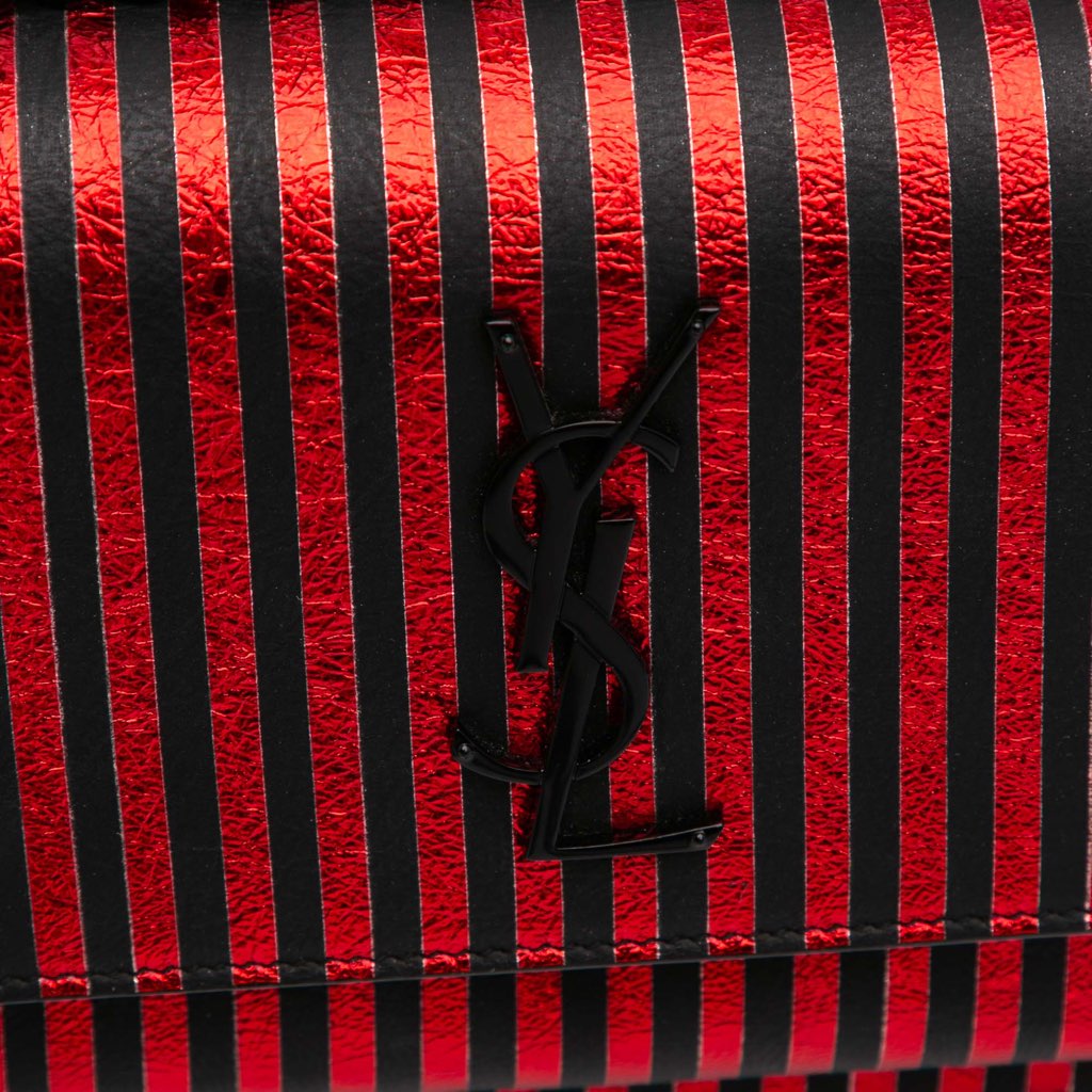 Saint Laurent Small Metallic Striped Canvas Monogram Sunset Crossbody - Detail 2