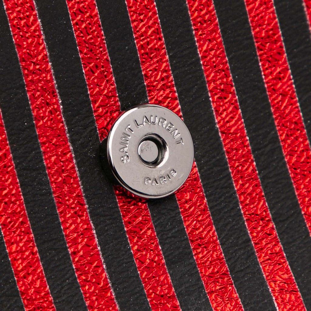 Saint Laurent Small Metallic Striped Canvas Monogram Sunset Crossbody - Image 11