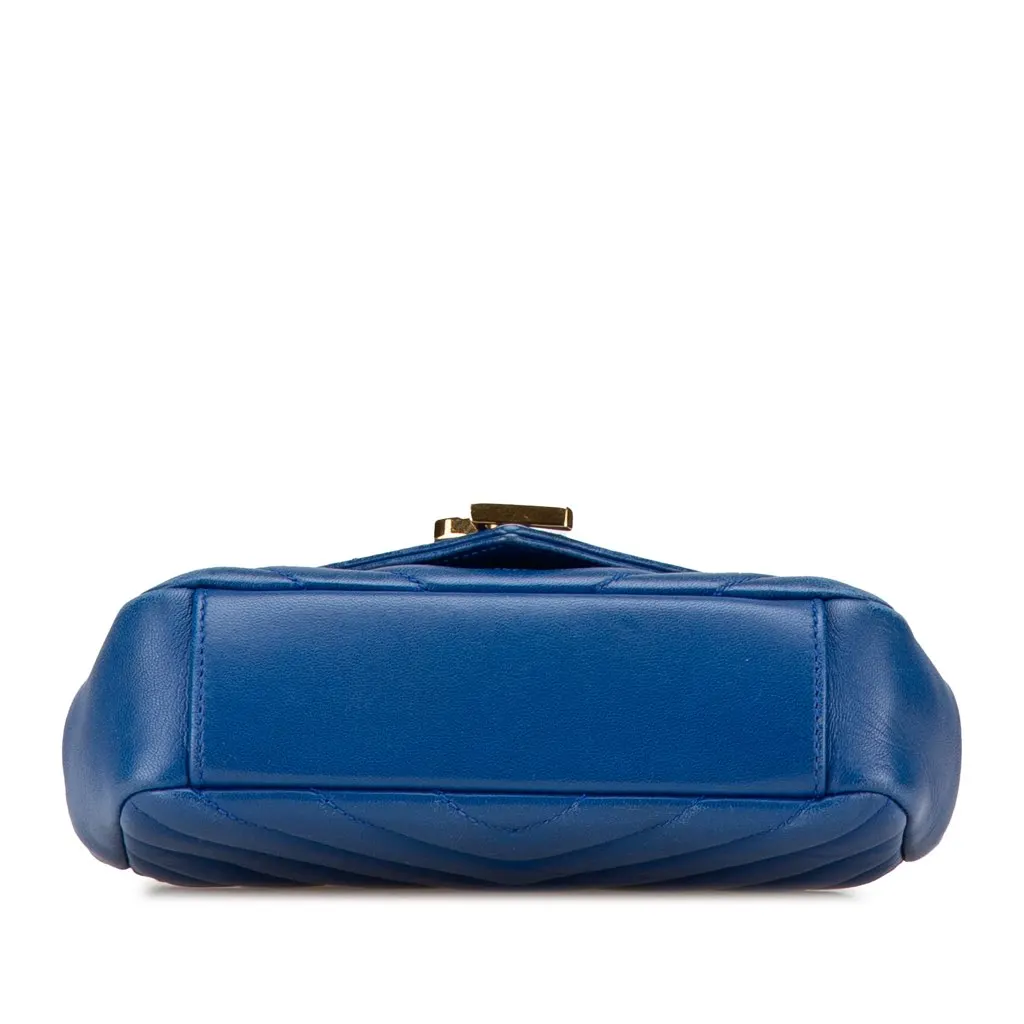 Saint Laurent Baby Monogram Matelasse Classic Chain Bag Blue Leather Good - Inside View
