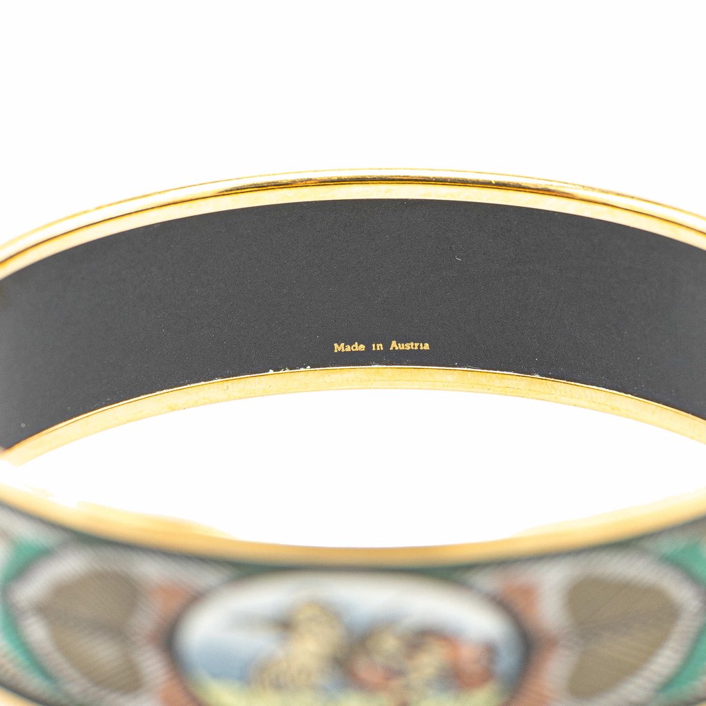 Hermès Wide Bird Feather Enamel Bangle 65 - Side view