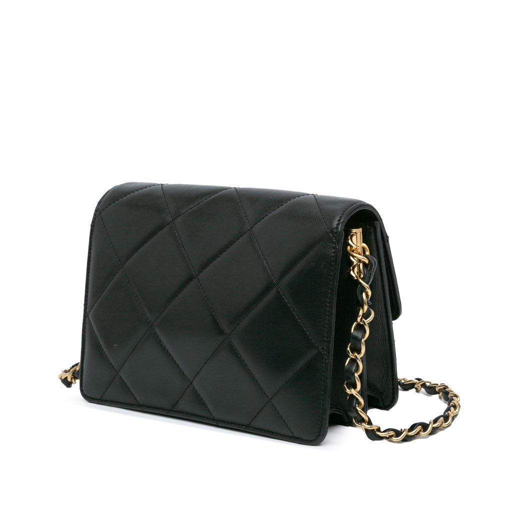 Chanel Quilted Lambskin Octagonal Buckle Crossbody - 2