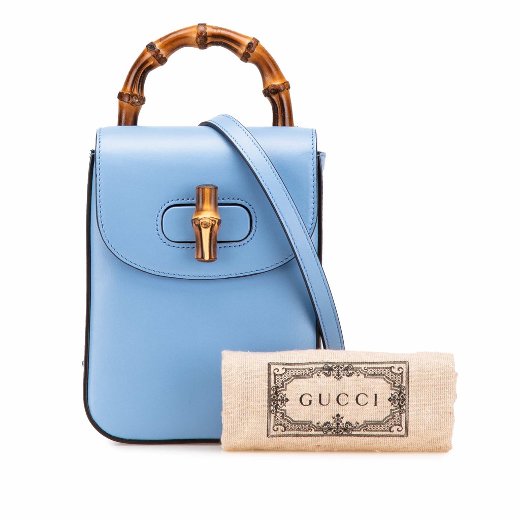 Gucci Mini Calfskin Bamboo Top Handle Bag - Image 15