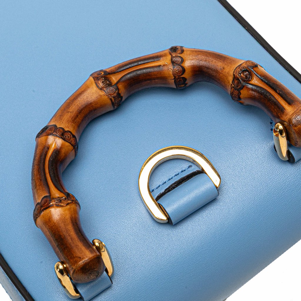 Gucci Mini Calfskin Bamboo Top Handle Bag - Image 10
