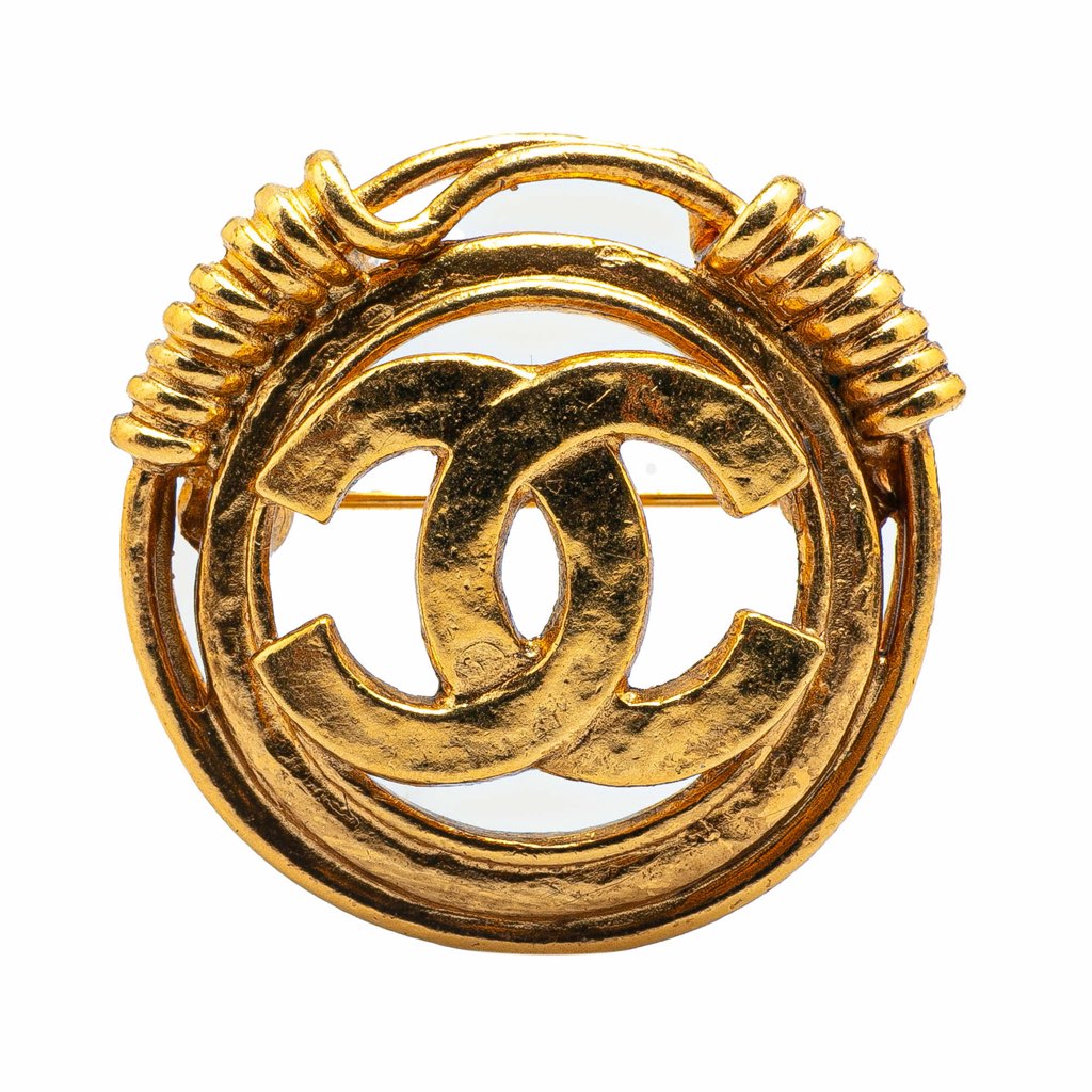 Chanel Gold Plated CC Brooch