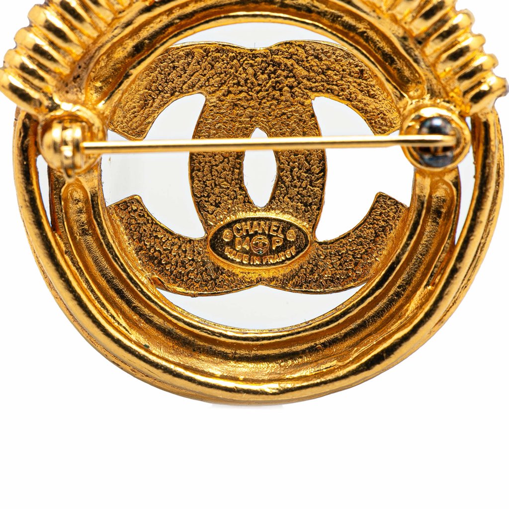 Chanel Gold Plated CC Brooch - Image 6