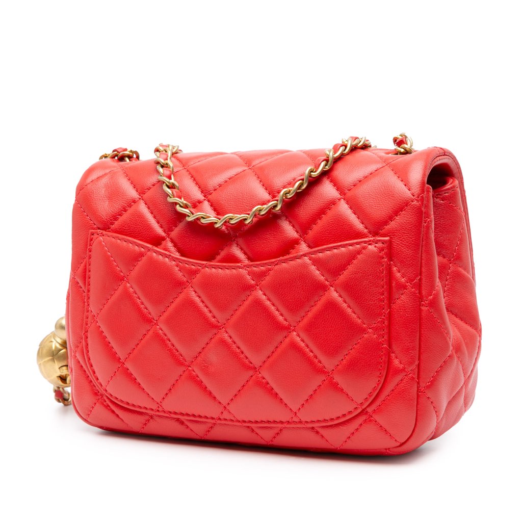 Chanel Mini Square Classic Lambskin Pearl Crush Single Flap - 2