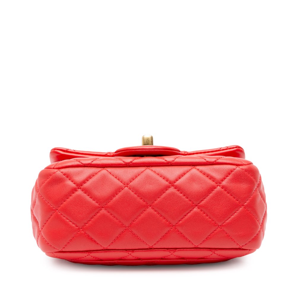 Chanel Mini Square Classic Lambskin Pearl Crush Single Flap - 3