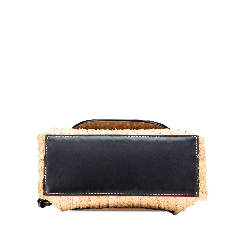 Loewe Small Raffia and Leather Gate Top Handle Bag - Image 6