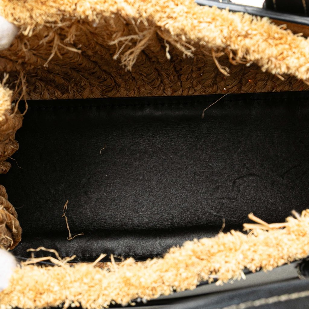 Loewe Small Raffia and Leather Gate Top Handle Bag - 4
