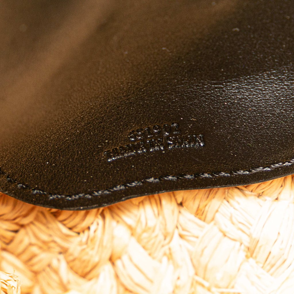 Loewe Small Raffia and Leather Gate Top Handle Bag - Detail 1