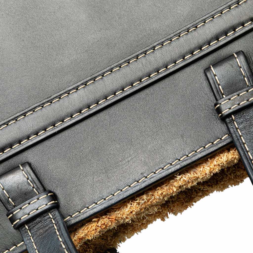 Loewe Small Raffia and Leather Gate Top Handle Bag - Image 11