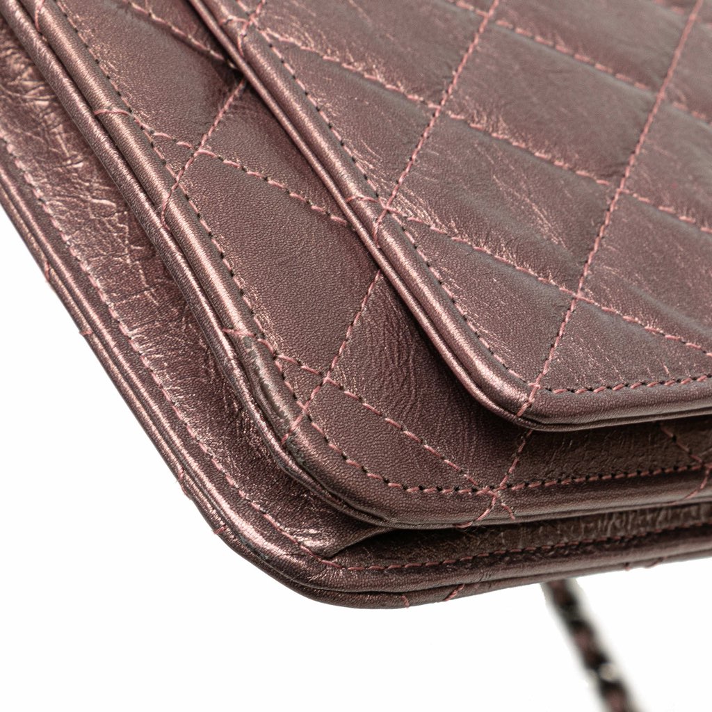 Chanel Reissue 2.55 Quilted Metallic Aged Calfskin Wallet on Chain - Image 13
