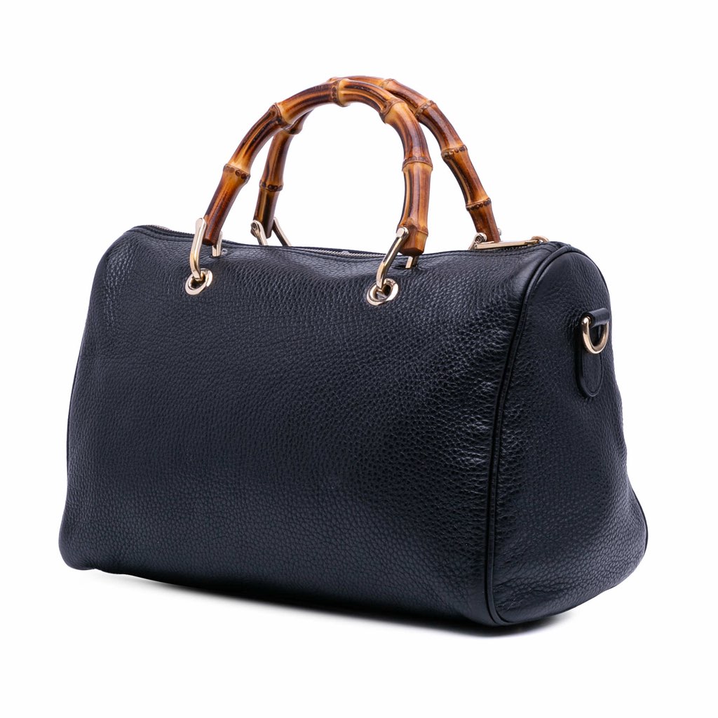 Gucci Medium Calfskin Bamboo Shopper Boston Bag - 2