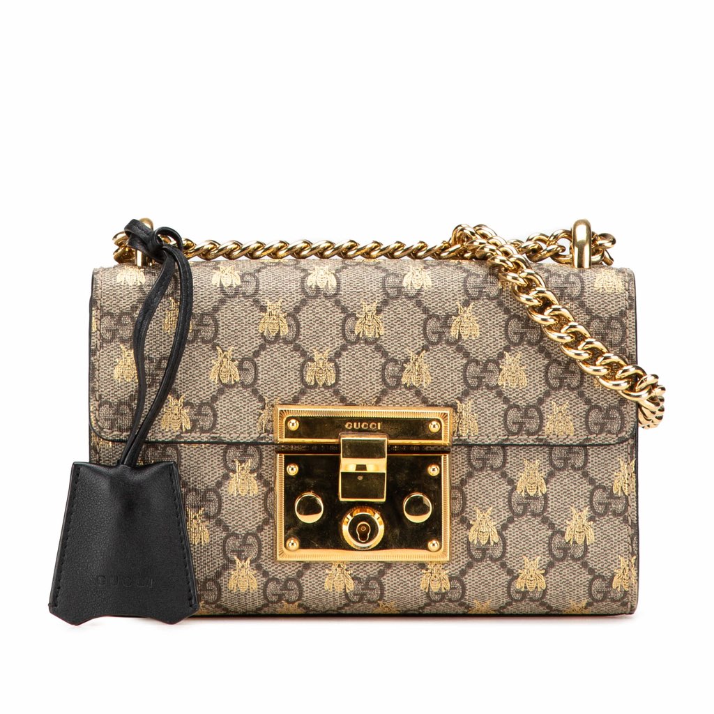 Gucci Small GG Supreme Bee Padlock Crossbody