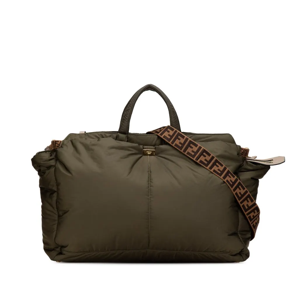 Fendi Anrealage Nylon Peekaboo Travel Bag Brown Good - Front View