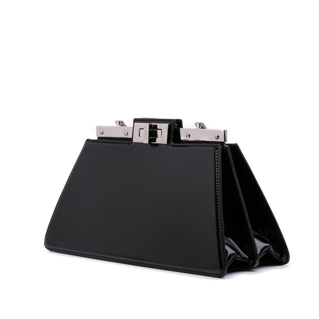 Fendi Medium Leather Peekaboo Cut Chain Shoulder Bag - 2