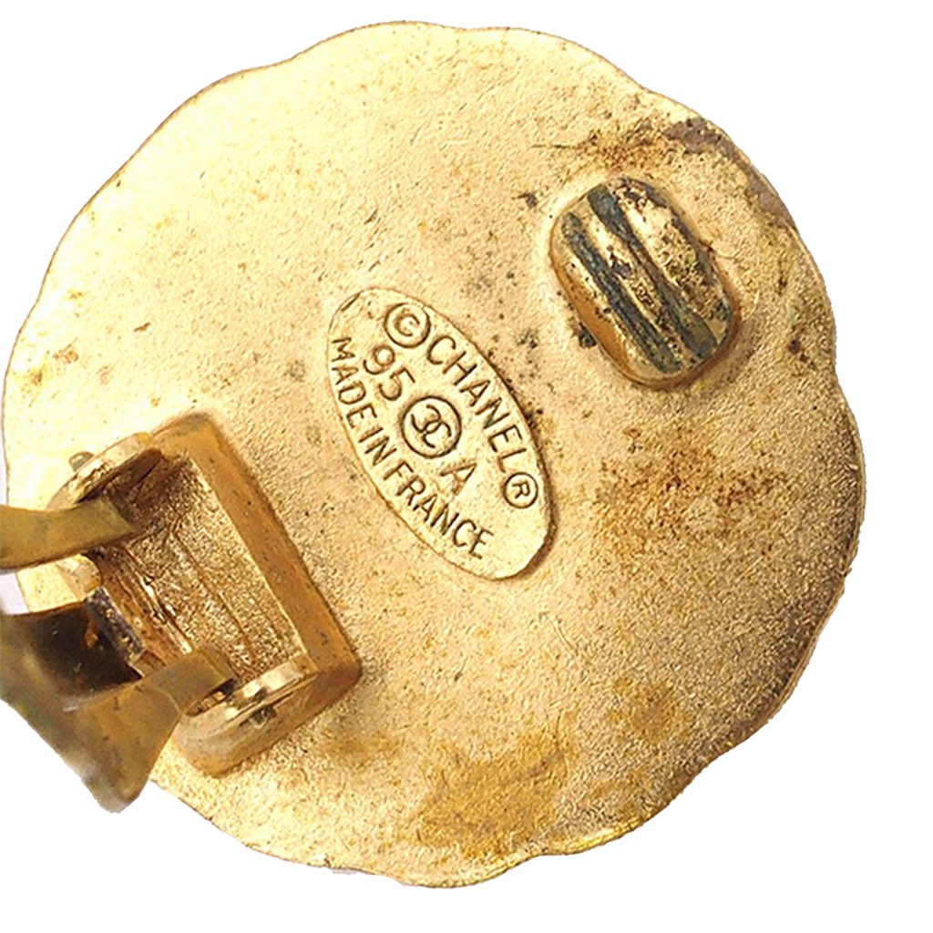 Chanel Gold Plated CC Starburst Clip On Earrings - 3