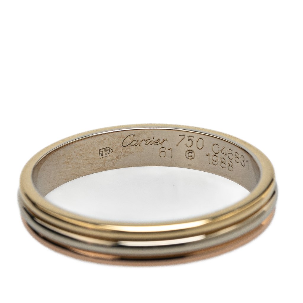 Cartier Tricolor 18K Trinity Wedding Band Ring - 4