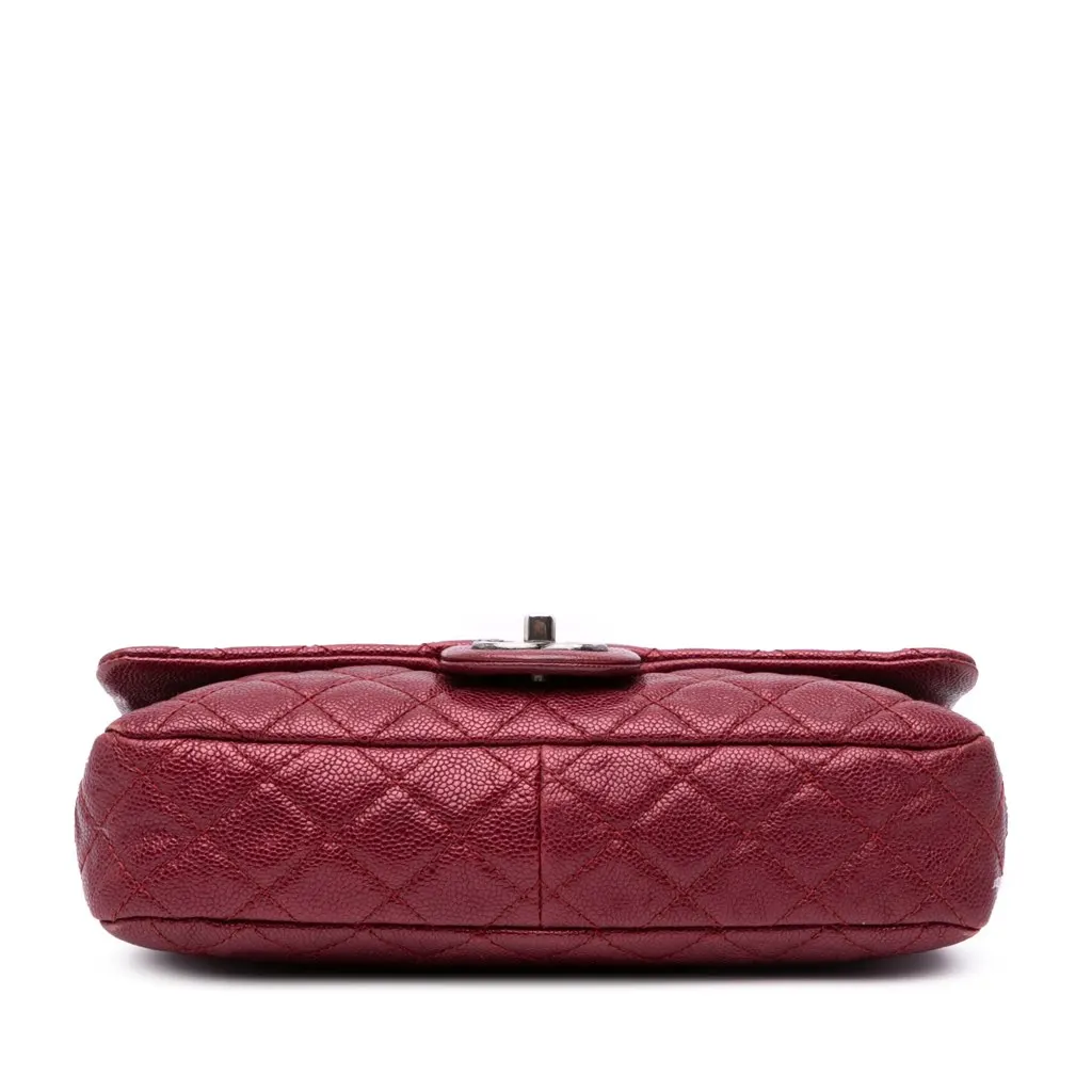 Chanel Medium Quilted Caviar Easy Flap Red Leather Good - Inside View