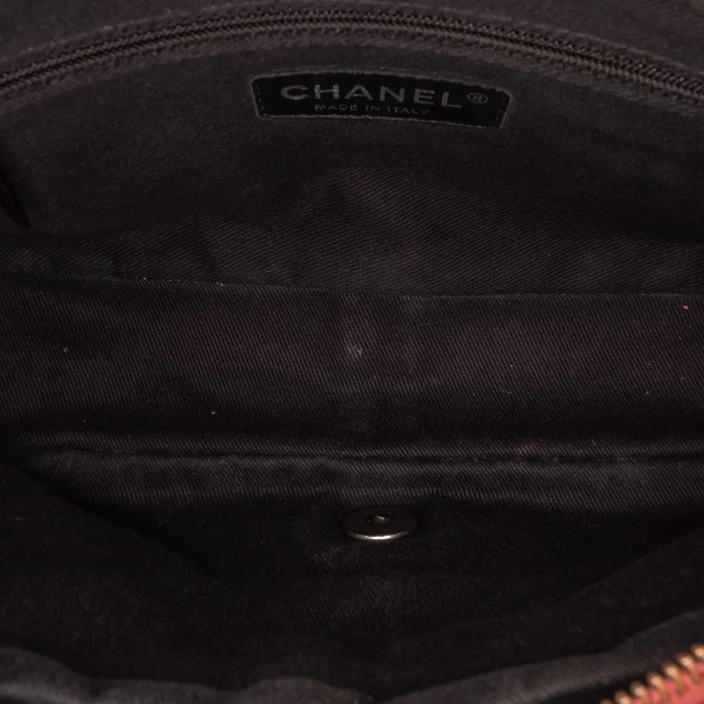 Chanel Medium Quilted Caviar Easy Flap Red Leather Good - Model View