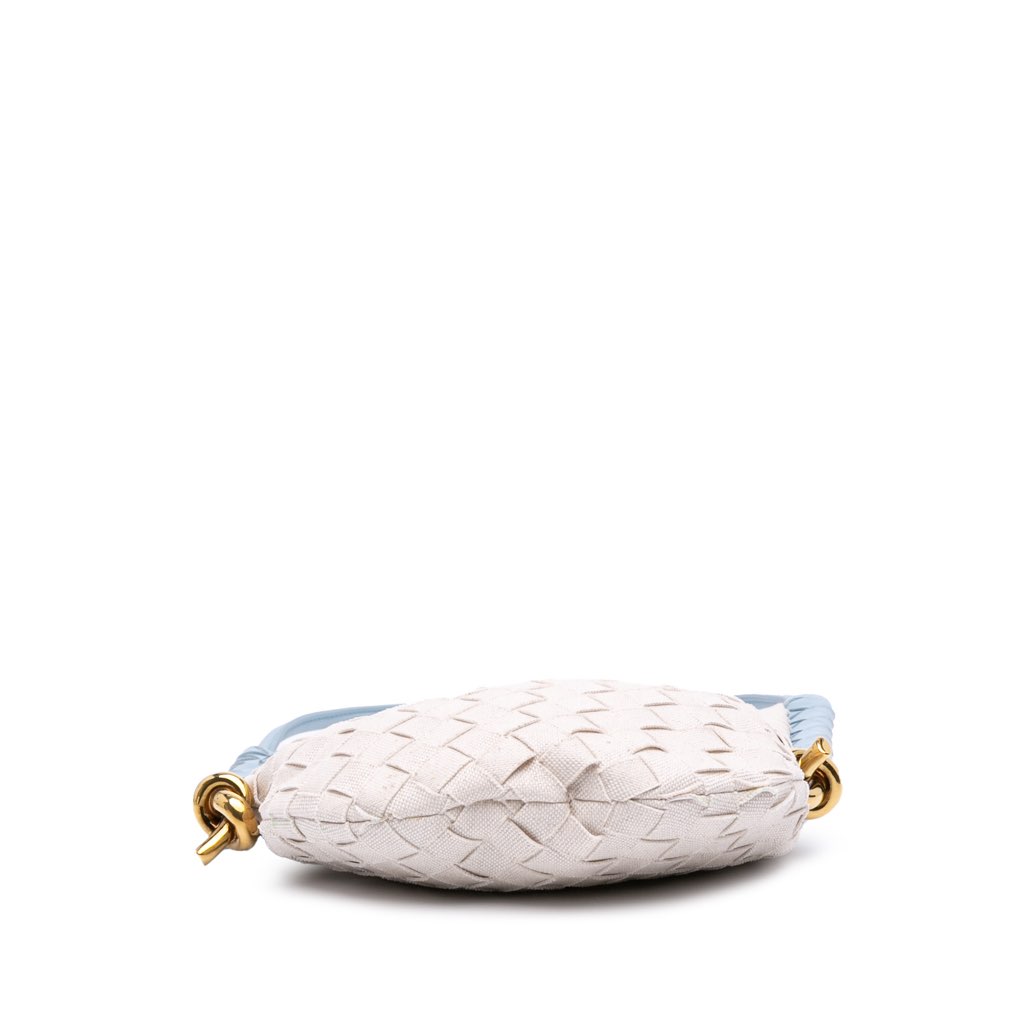 Bottega Veneta Small Nappa and Canvas Intrecciato Solstice Shoulder Bag - Image 6