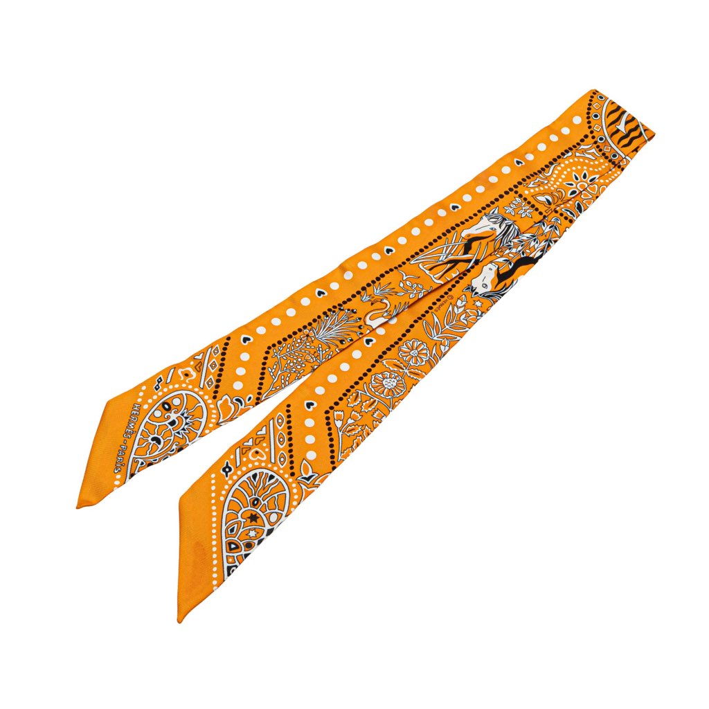 Hermès Entre Ciel Et Mer Bandana Silk Twilly Scarf