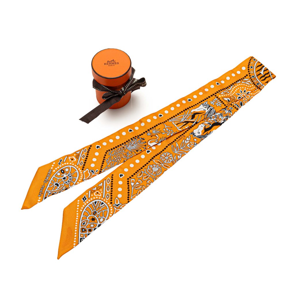 Hermès Entre Ciel Et Mer Bandana Silk Twilly Scarf - Side view