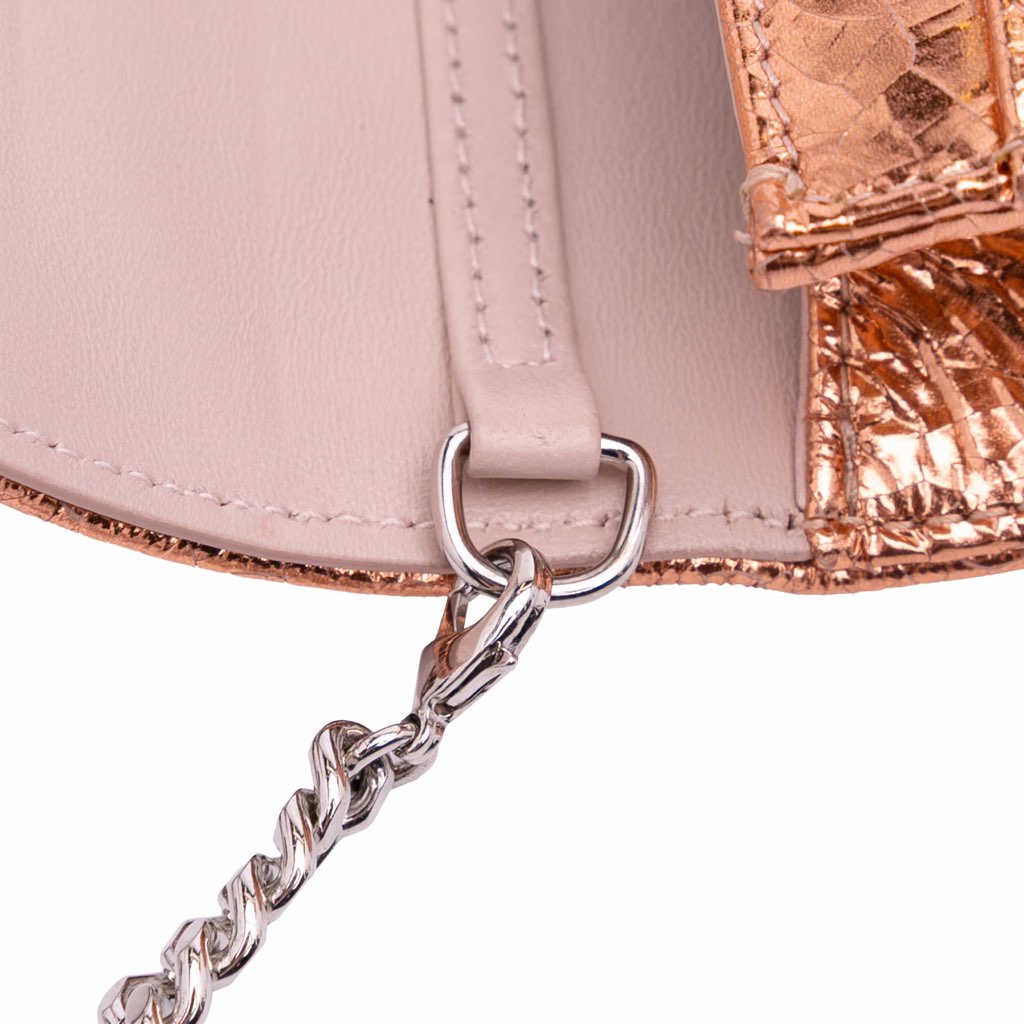 Dior Metallic Ceramic Effect Deerskin Diorama Wallet on Chain - Image 13