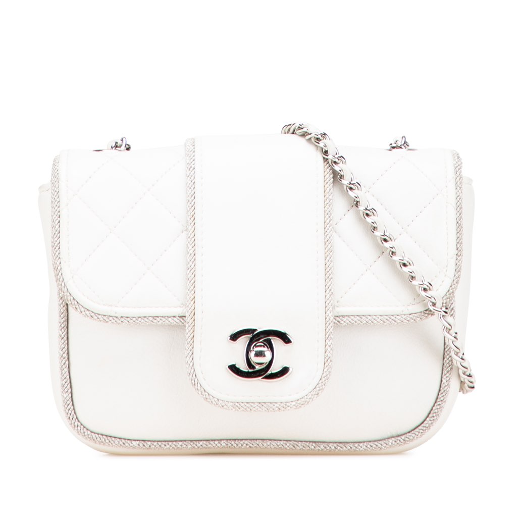 Chanel Mini Quilted Lambskin and Metallic Trim Elementary Chic Flap