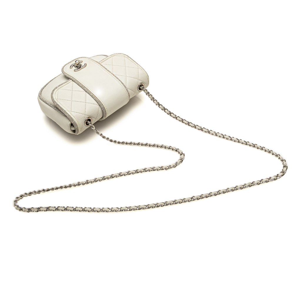 Chanel Mini Quilted Lambskin and Metallic Trim Elementary Chic Flap - Image 13