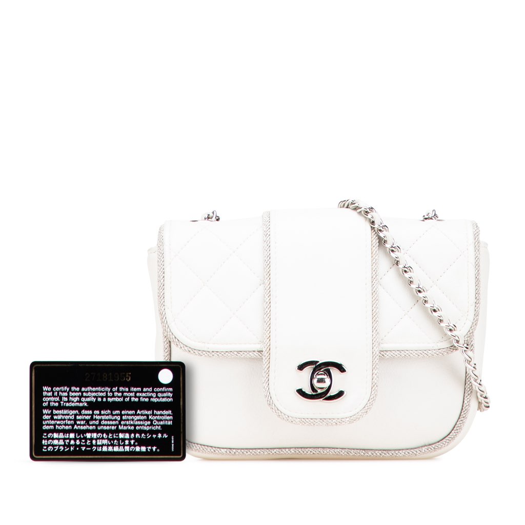 Chanel Mini Quilted Lambskin and Metallic Trim Elementary Chic Flap - Image 15