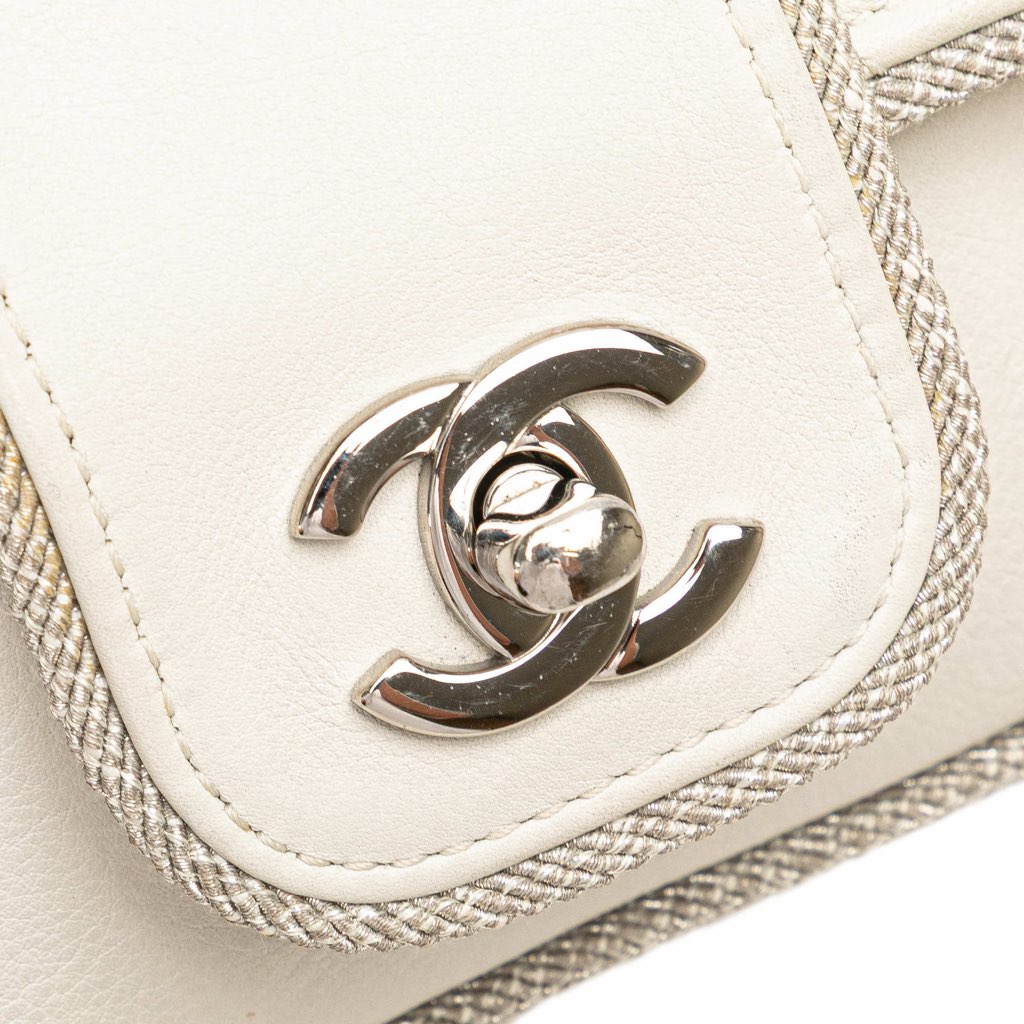 Chanel Mini Quilted Lambskin and Metallic Trim Elementary Chic Flap - Image 10