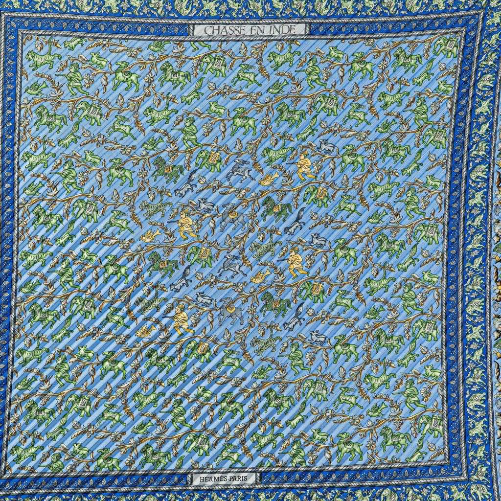 Hermès Chasse En Inde Silk Plisse Scarf - 2
