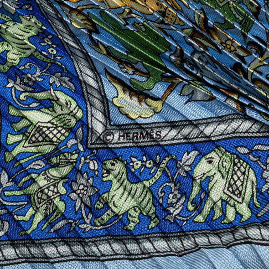Hermès Chasse En Inde Silk Plisse Scarf - 5
