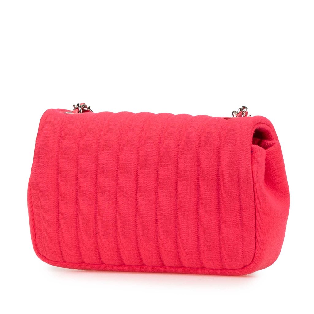 Chanel Mini Vertical Quilted Jersey Single Flap - Back view