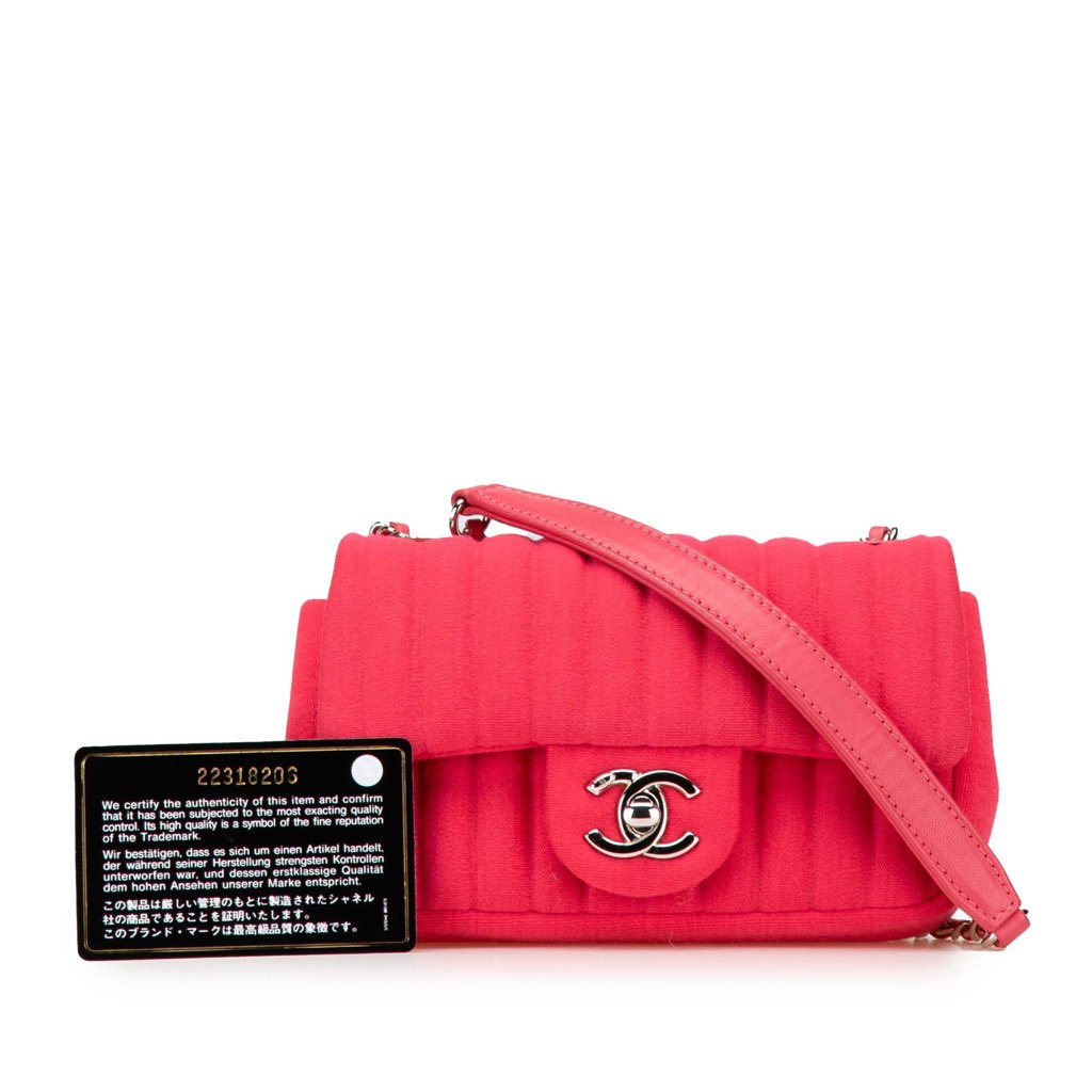 Chanel Mini Vertical Quilted Jersey Single Flap - Image 15