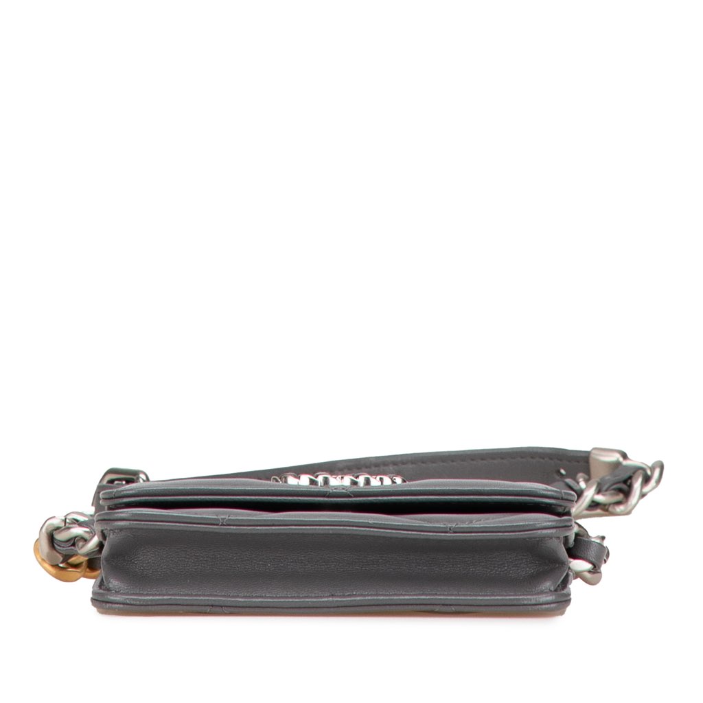 Chanel Lambskin 19 Flap Coin Purse With Chain - Image 6