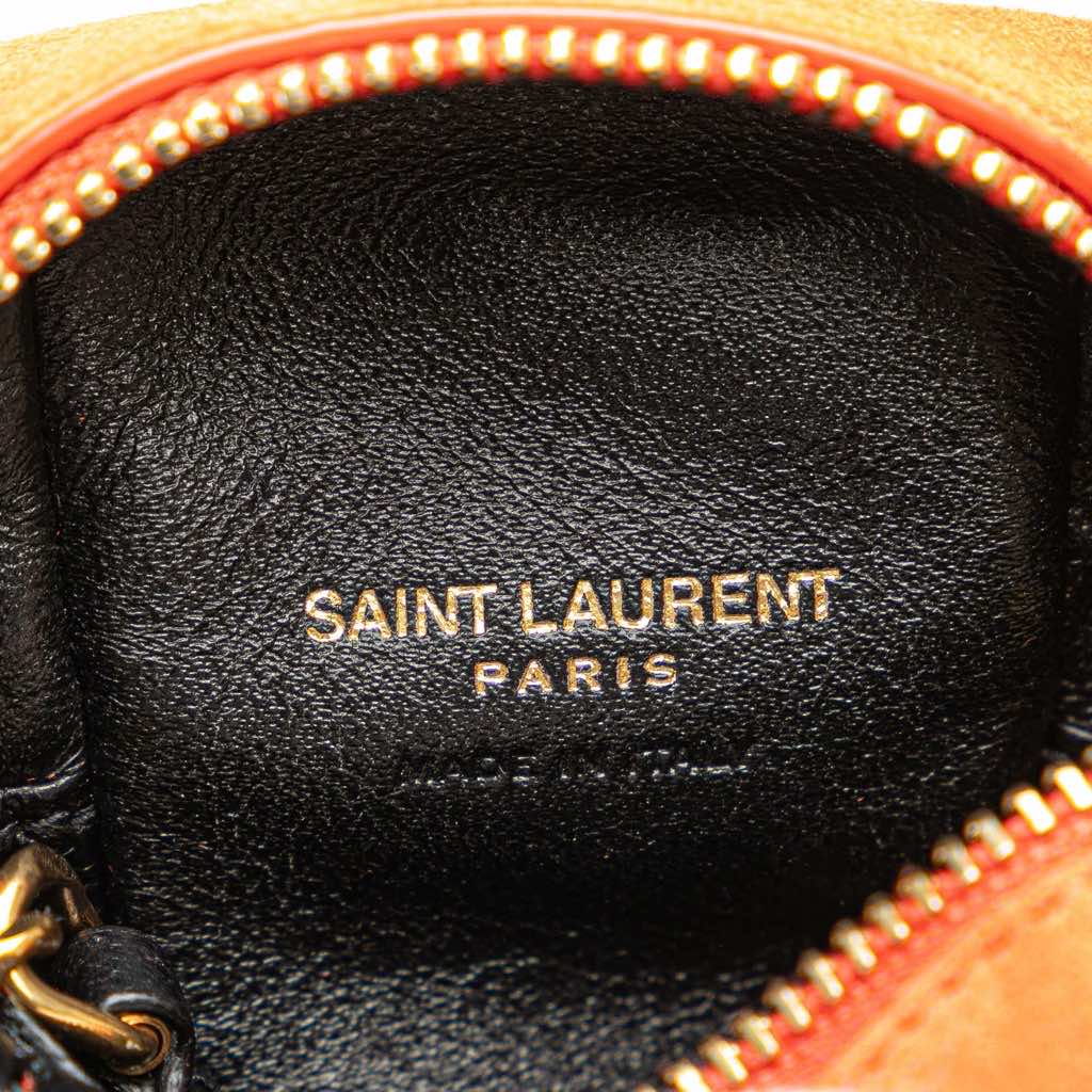 Saint Laurent Suede and Calfskin Jamie Cube Charm Coin Pouch - 5