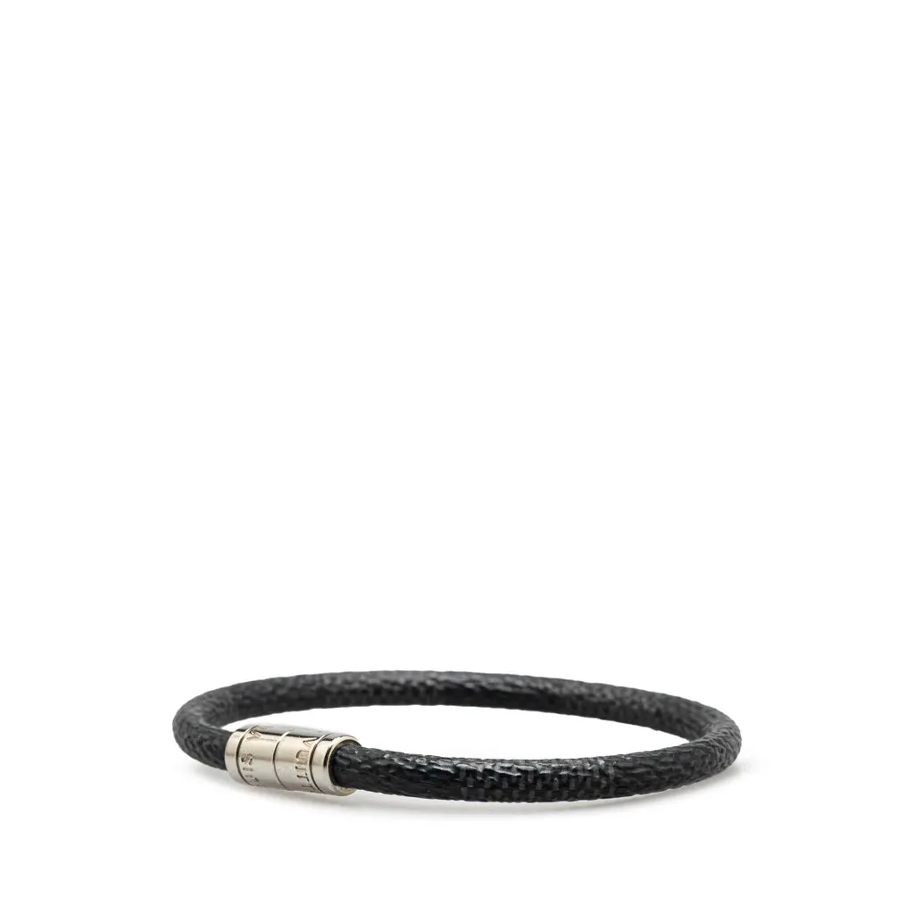 Louis Vuitton Damier Graphite Keep It Bracelet Black Canvas Good - Back View