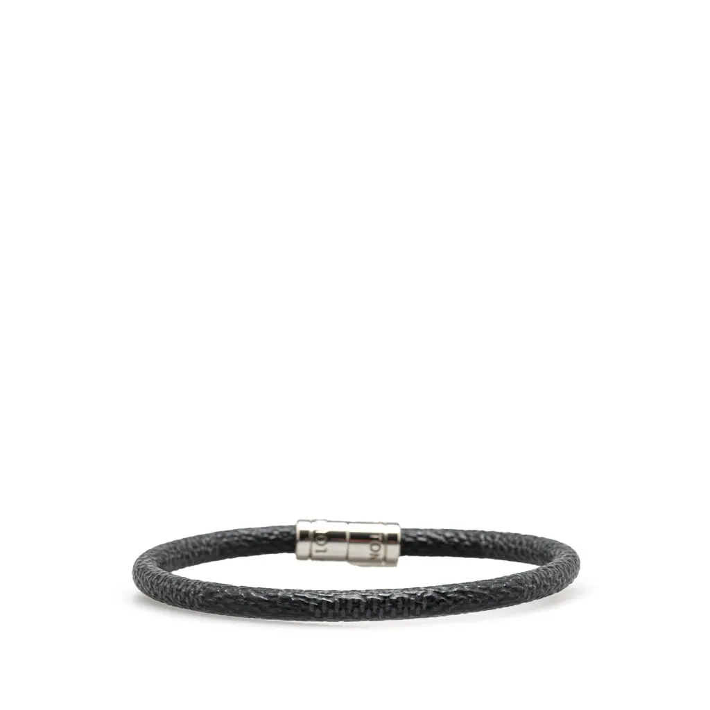Louis Vuitton Damier Graphite Keep It Bracelet Black Canvas Good - Inside View