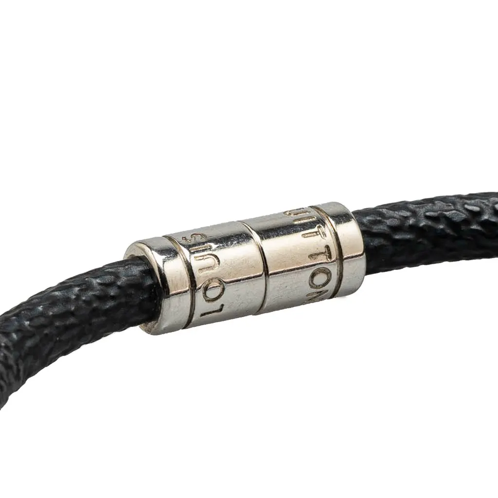 Louis Vuitton Damier Graphite Keep It Bracelet Black Canvas Good - Model View