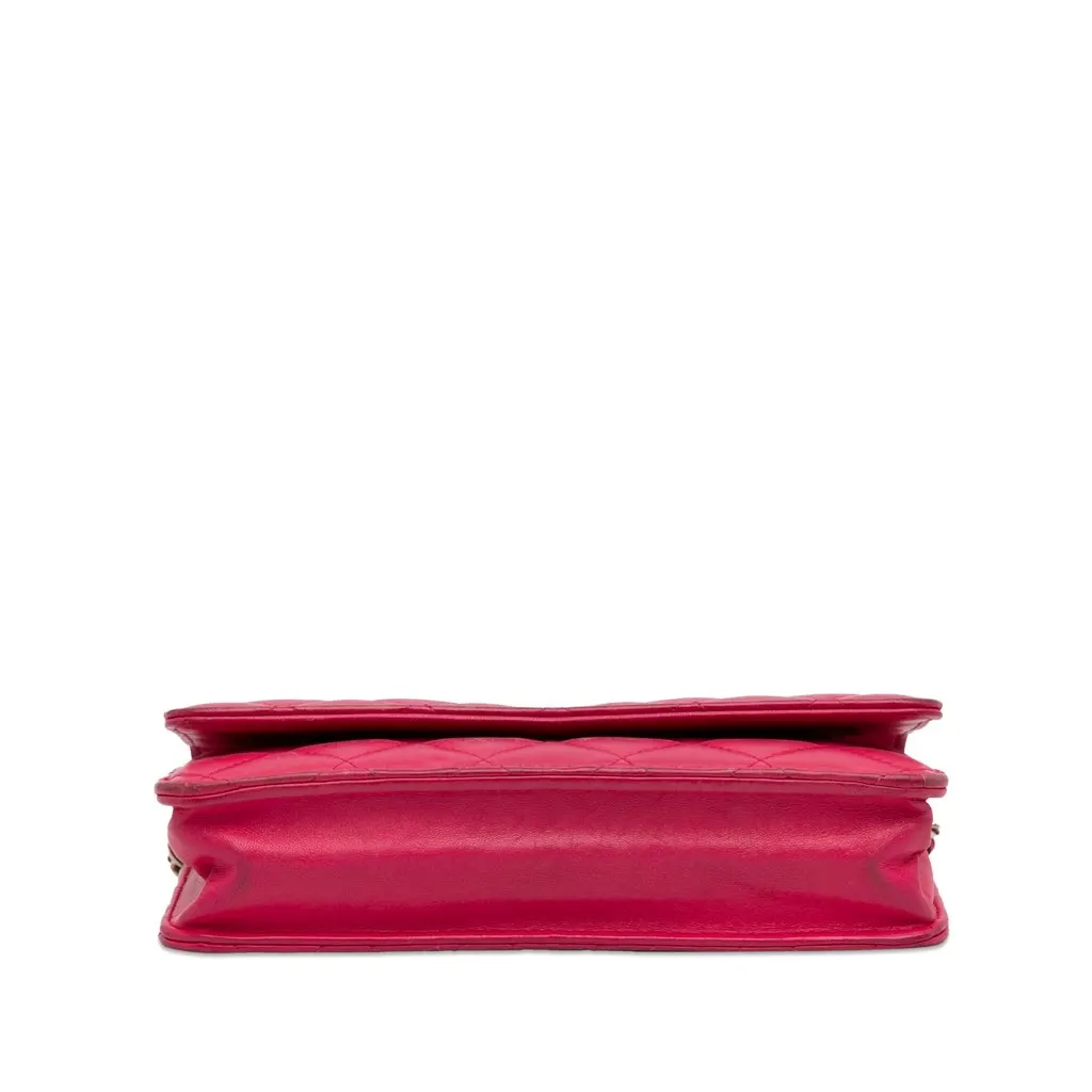 Chanel Classic Lambskin Wallet on Chain Pink Leather Good - Box View